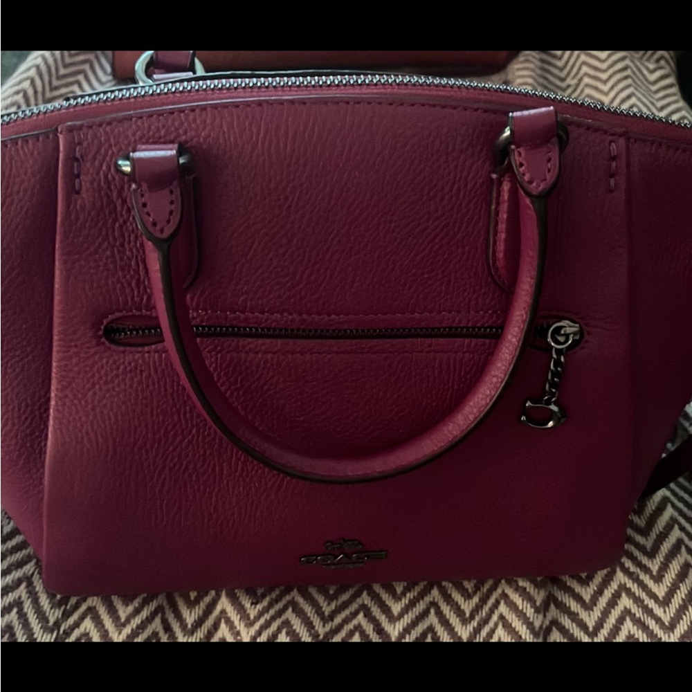 Coach tote in plum color